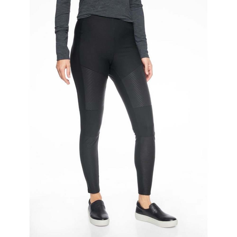 Athleta Madison Moto Tight 383903 Black Size 2